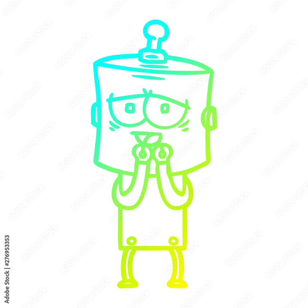 cold gradient line drawing cartoon robot cold gradient line drawing cartoon robot