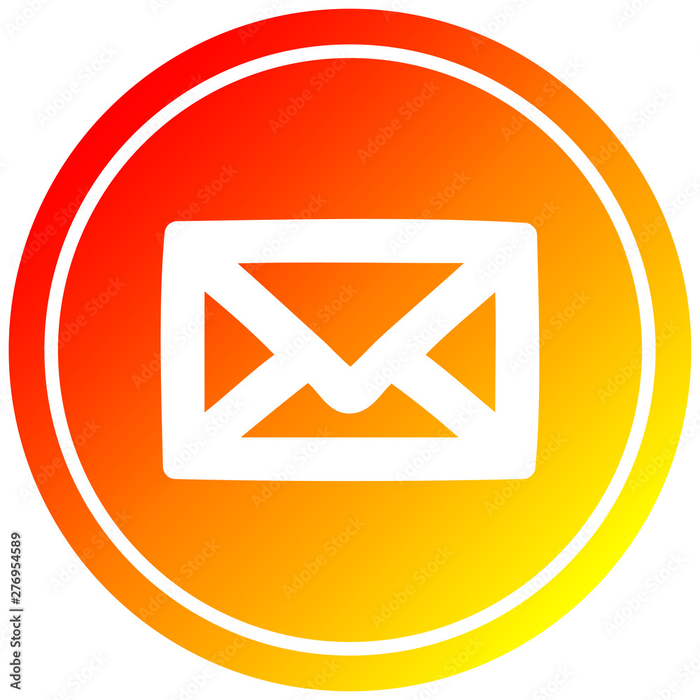 envelope letter circular in hot gradient spectrum envelope letter circular in hot gradient spectrum