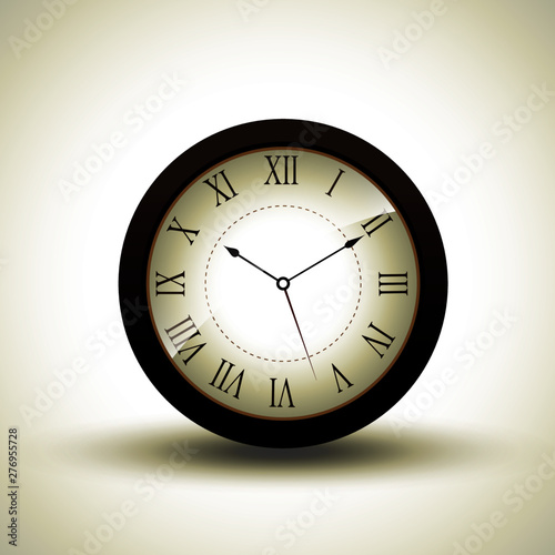Wall clock. The electronic device. Vector illustration.