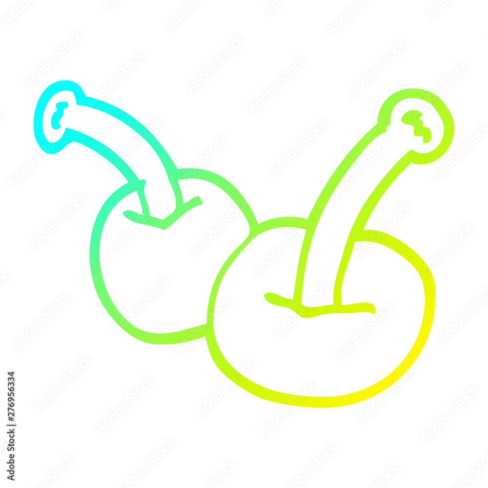 cold gradient line drawing cartoon cherry cold gradient line drawing cartoon cherry