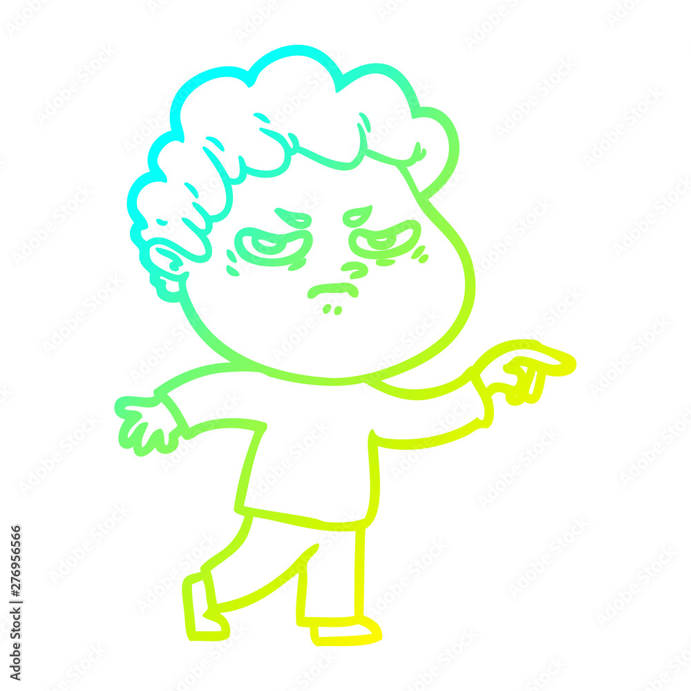 cold gradient line drawing cartoon angry man cold gradient line drawing cartoon angry man
