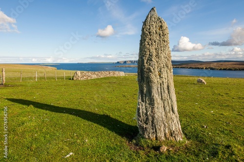 Neolithic stone, Uyeasound, Unst, Shetland, Scotland, United Kingdom, Europe photo