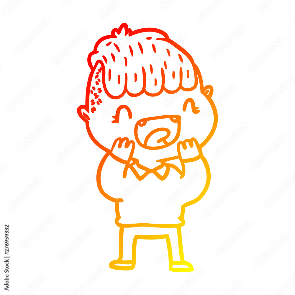 warm gradient line drawing cartoon happy boy laughing warm gradient line drawing cartoon happy boy laughing