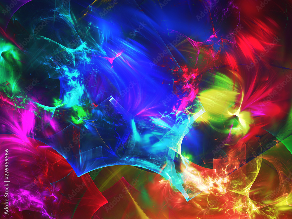 Obraz premium rainbow abstract fractal background 3d rendering illustration