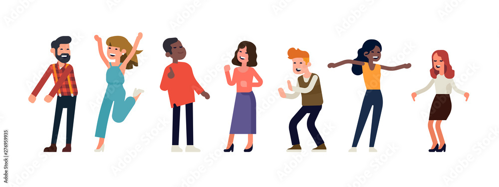 Positive emotions and dancing people concept Positive emotions and dancing people concept