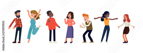 Positive emotions and dancing people concept