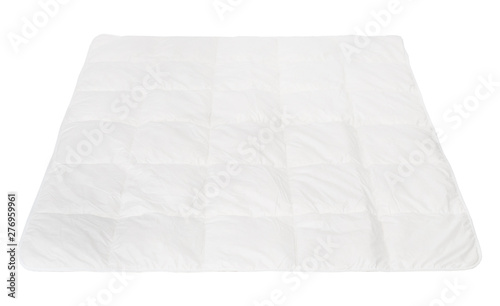 white duvet on pure white background, stock photography