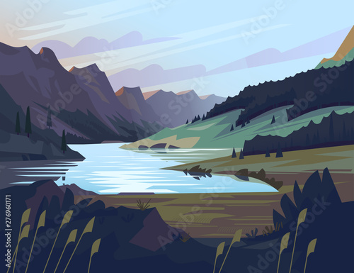 Mountain lake landscape
