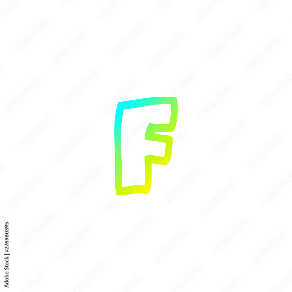 cold gradient line drawing cartoon letter f cold gradient line drawing cartoon letter f