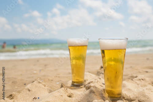 Glasses of cold beer