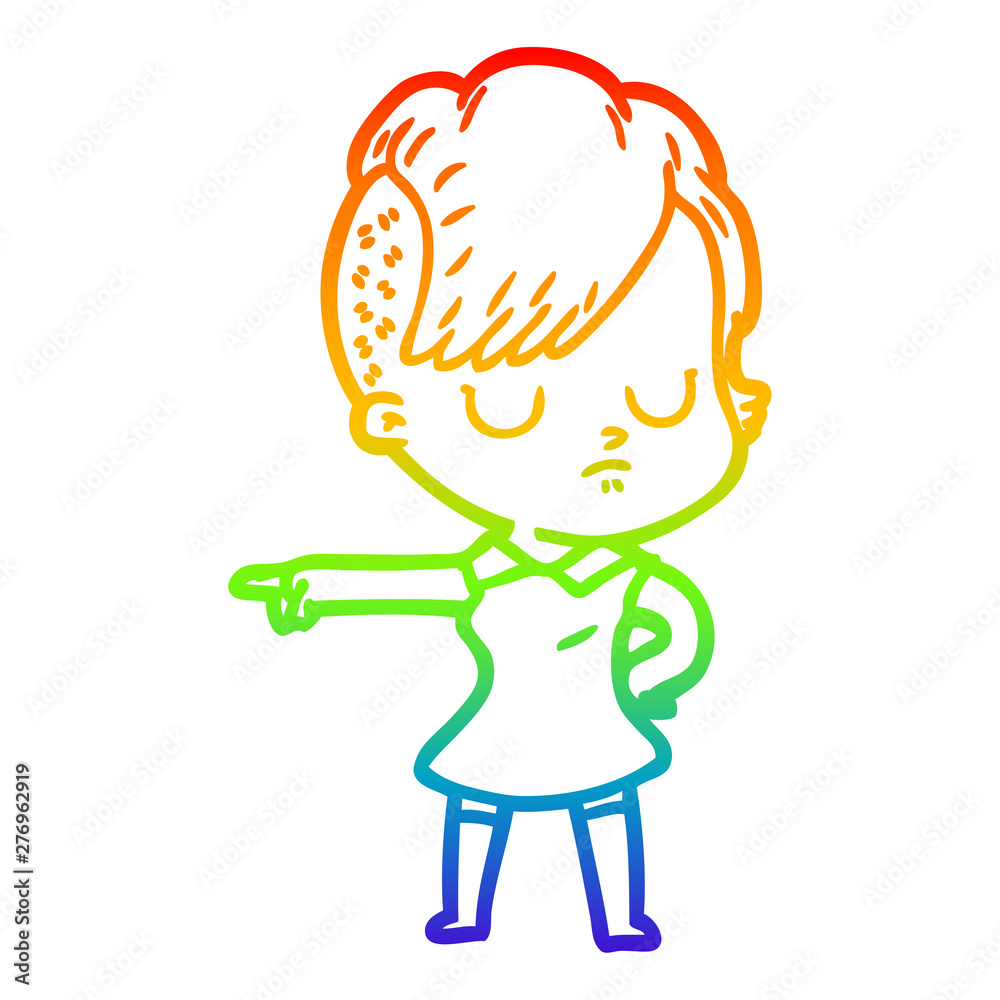 rainbow gradient line drawing cartoon woman rainbow gradient line drawing cartoon woman