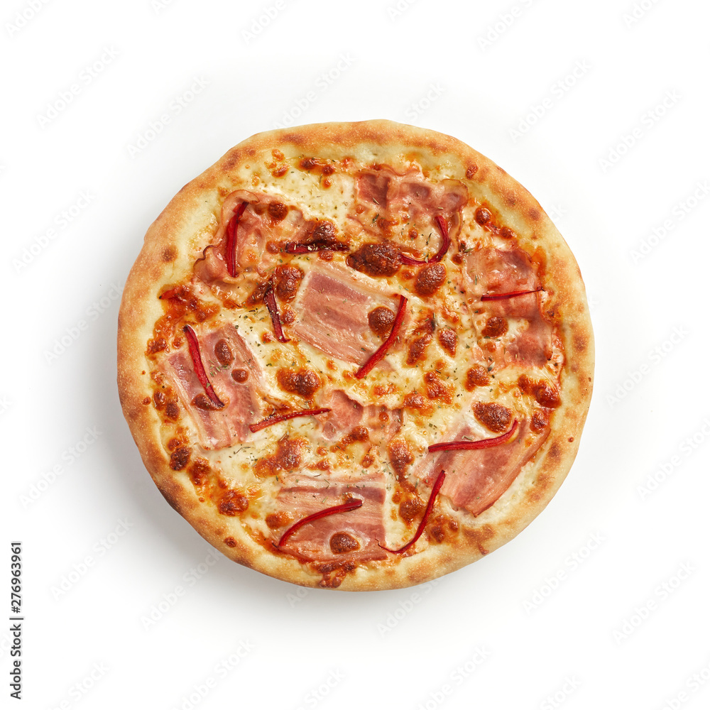 Bacon pizza isolated