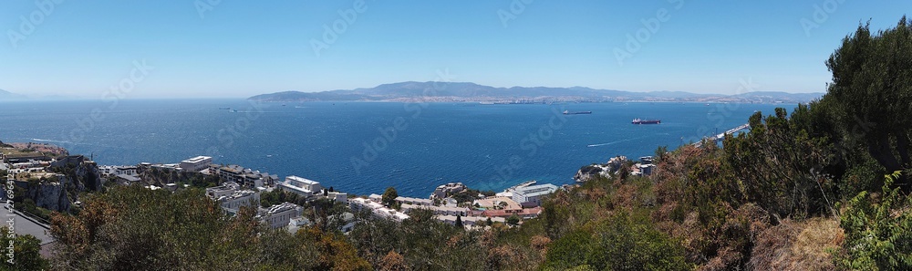 Gibraltar Stadt Panorama und Meer