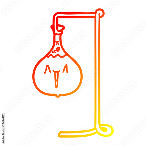 warm gradient line drawing happy cartoon science experiment