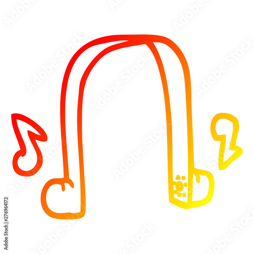 warm gradient line drawing cartoon modern headphones