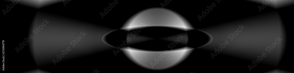 Digital Art, panoramic abstract three-dimensional objects with soft lighting, Germany