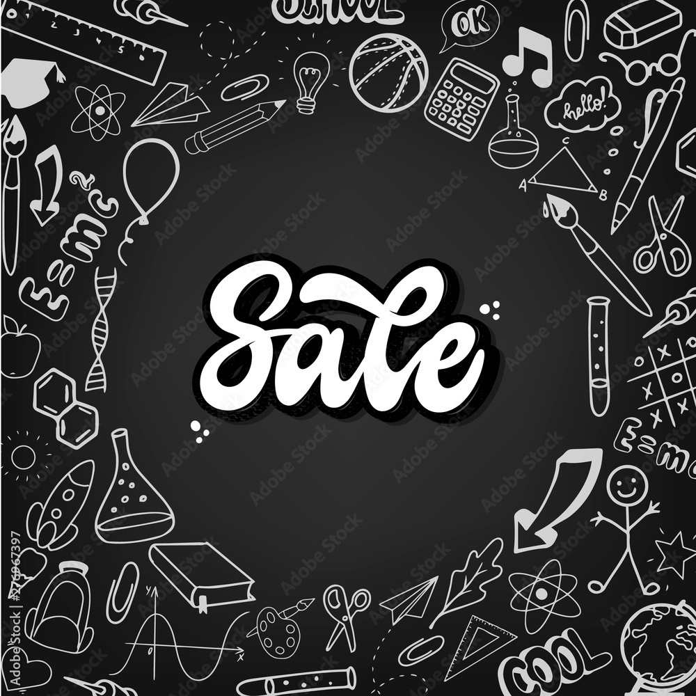 School sale banner, poster, card, print design School sale banner, poster, card, print design