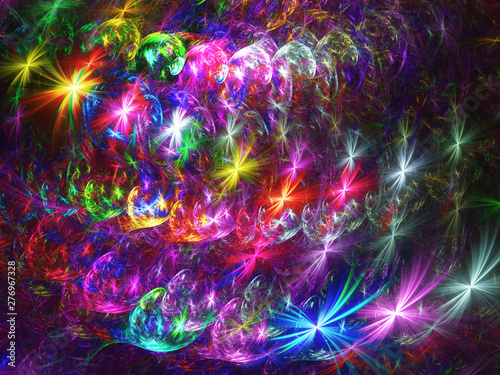 Fototapeta Naklejka Na Ścianę i Meble -  purple abstract fractal background 3d rendering illustration