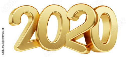 2020 golden symbol isolated 3d-illustration