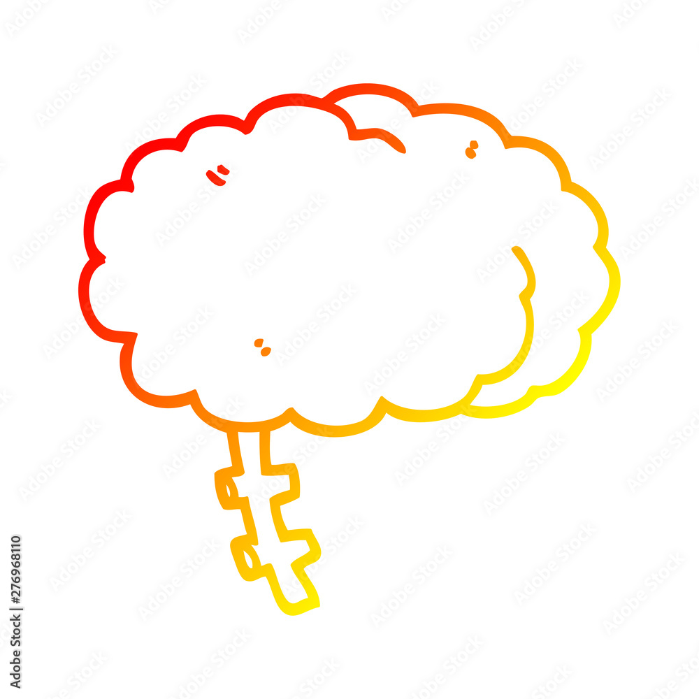 warm gradient line drawing cartoon brain warm gradient line drawing cartoon brain