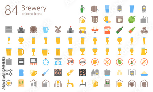 Brewery outline colored iconset