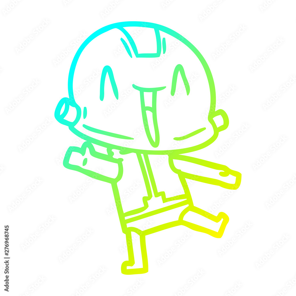 cold gradient line drawing cartoon robot cold gradient line drawing cartoon robot