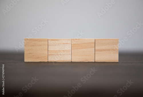Four Blank Wooden Blocks