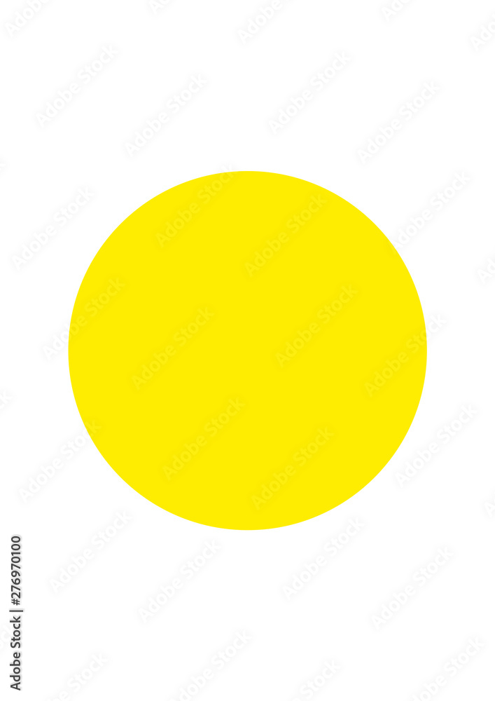 Yellow Circle on White Background