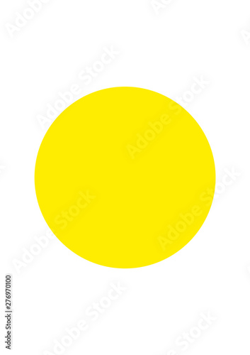 Yellow Circle on White Background