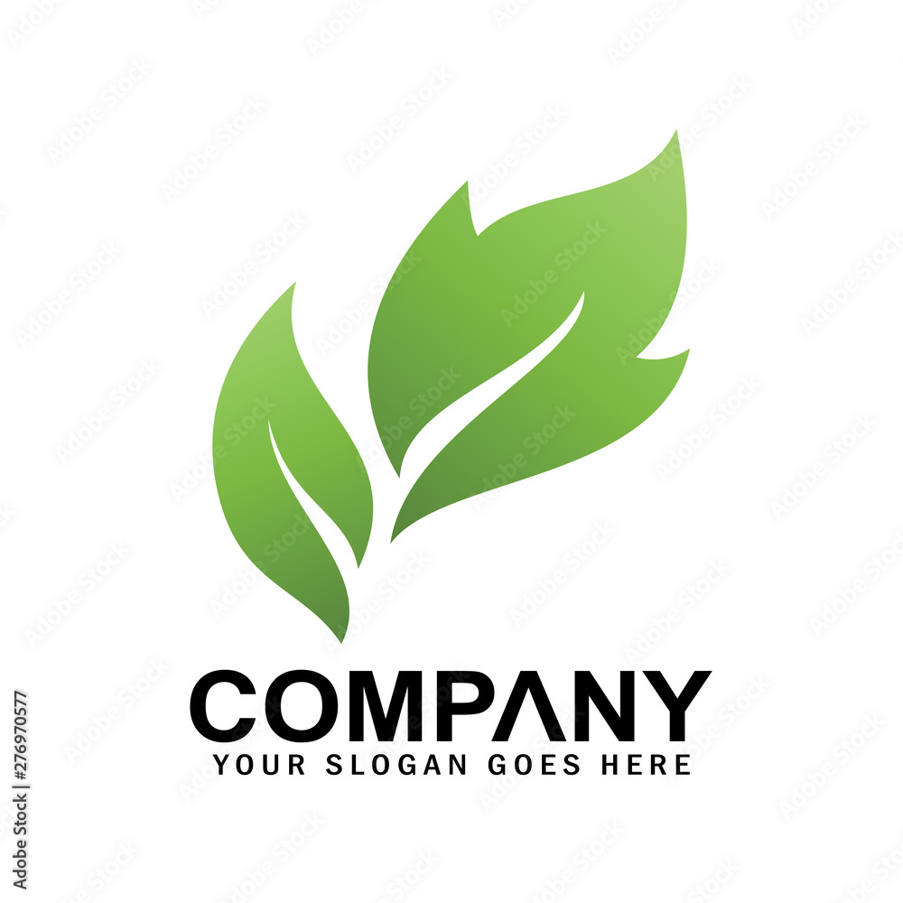 Green leaf logo illustration, abstract leaf symbol logo Green leaf logo illustration, abstract leaf symbol logo