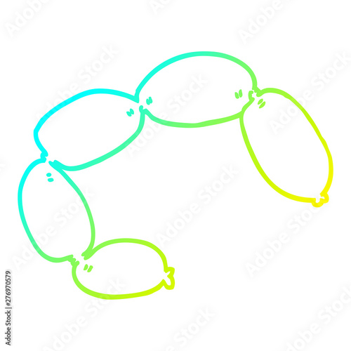 cold gradient line drawing cartoon sausages