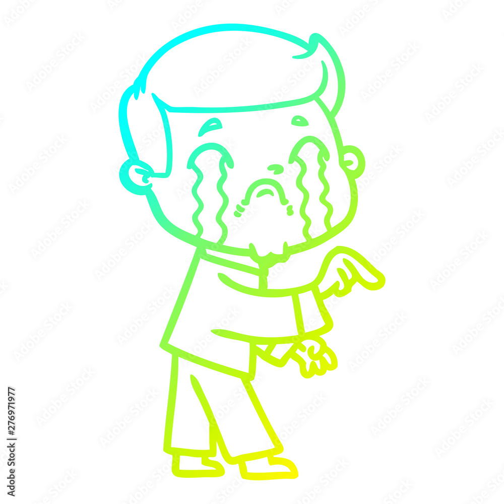 cold gradient line drawing cartoon man crying cold gradient line drawing cartoon man crying