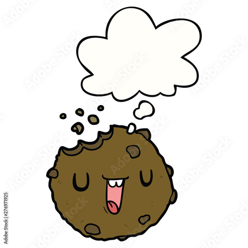 cartoon cookie and thought bubble