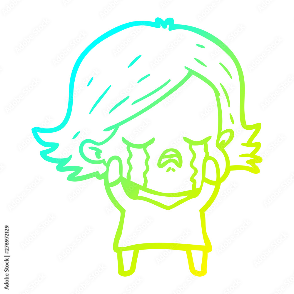 cold gradient line drawing cartoon girl crying cold gradient line drawing cartoon girl crying