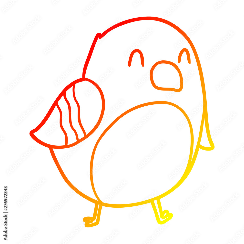 Obraz premium warm gradient line drawing cartoon bird