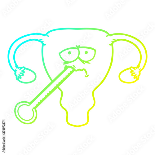 cold gradient line drawing cartoon poorly uterus