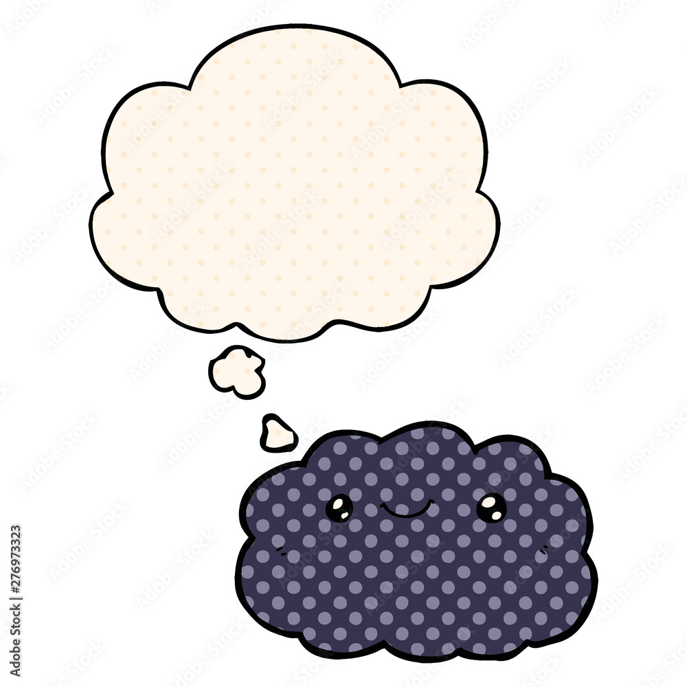 cartoon cloud and thought bubble in comic book style cartoon cloud and thought bubble in comic book style