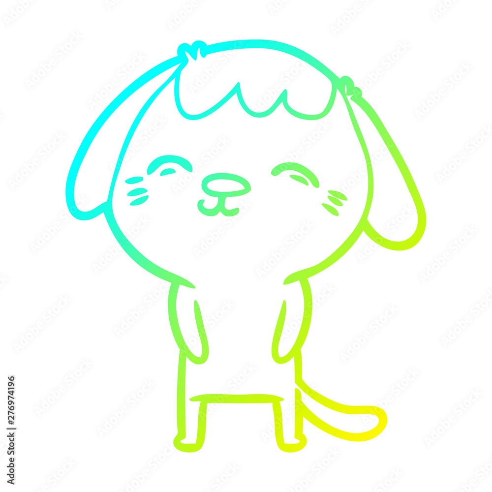 cold gradient line drawing happy cartoon dog cold gradient line drawing happy cartoon dog