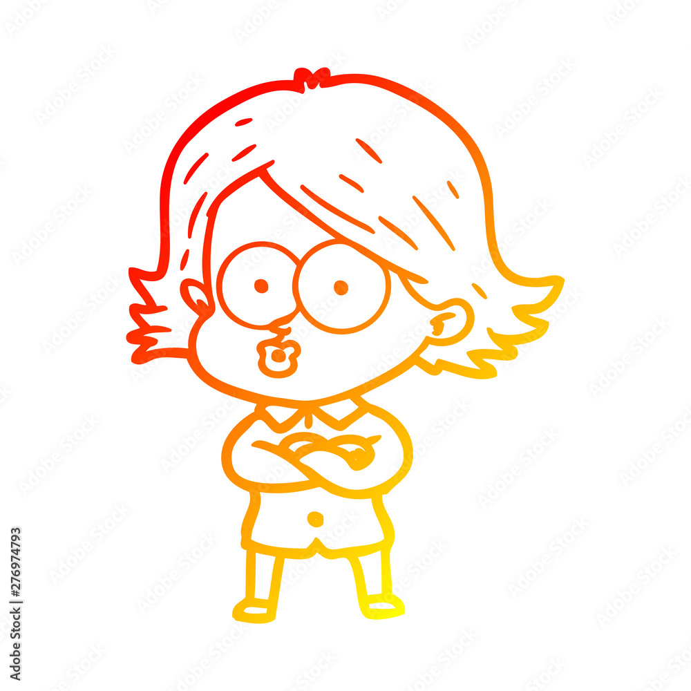 warm gradient line drawing cartoon girl pouting warm gradient line drawing cartoon girl pouting