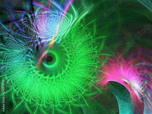 green abstract fractal background 3d rendering illustration