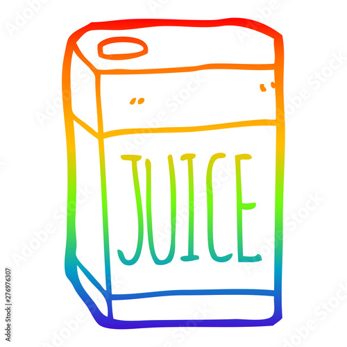 rainbow gradient line drawing cartoon juice box