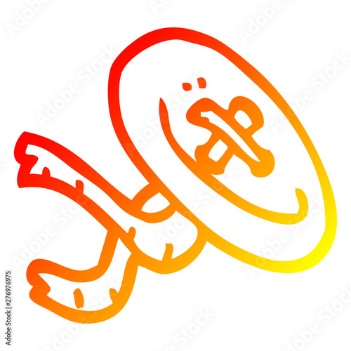 warm gradient line drawing cartoon old button