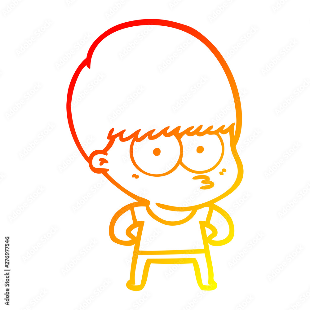 warm gradient line drawing curious cartoon boy warm gradient line drawing curious cartoon boy