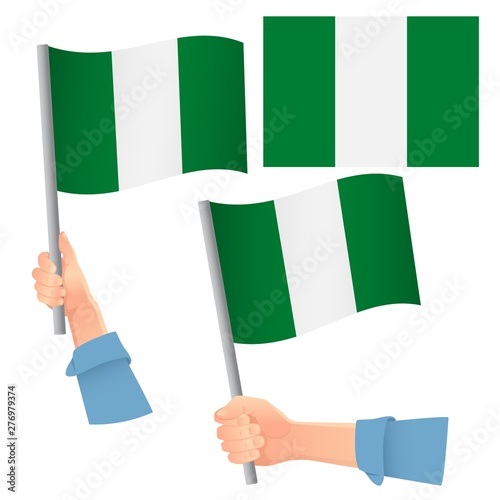 Nigeria flag in hand set