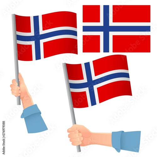 Norway flag in hand set