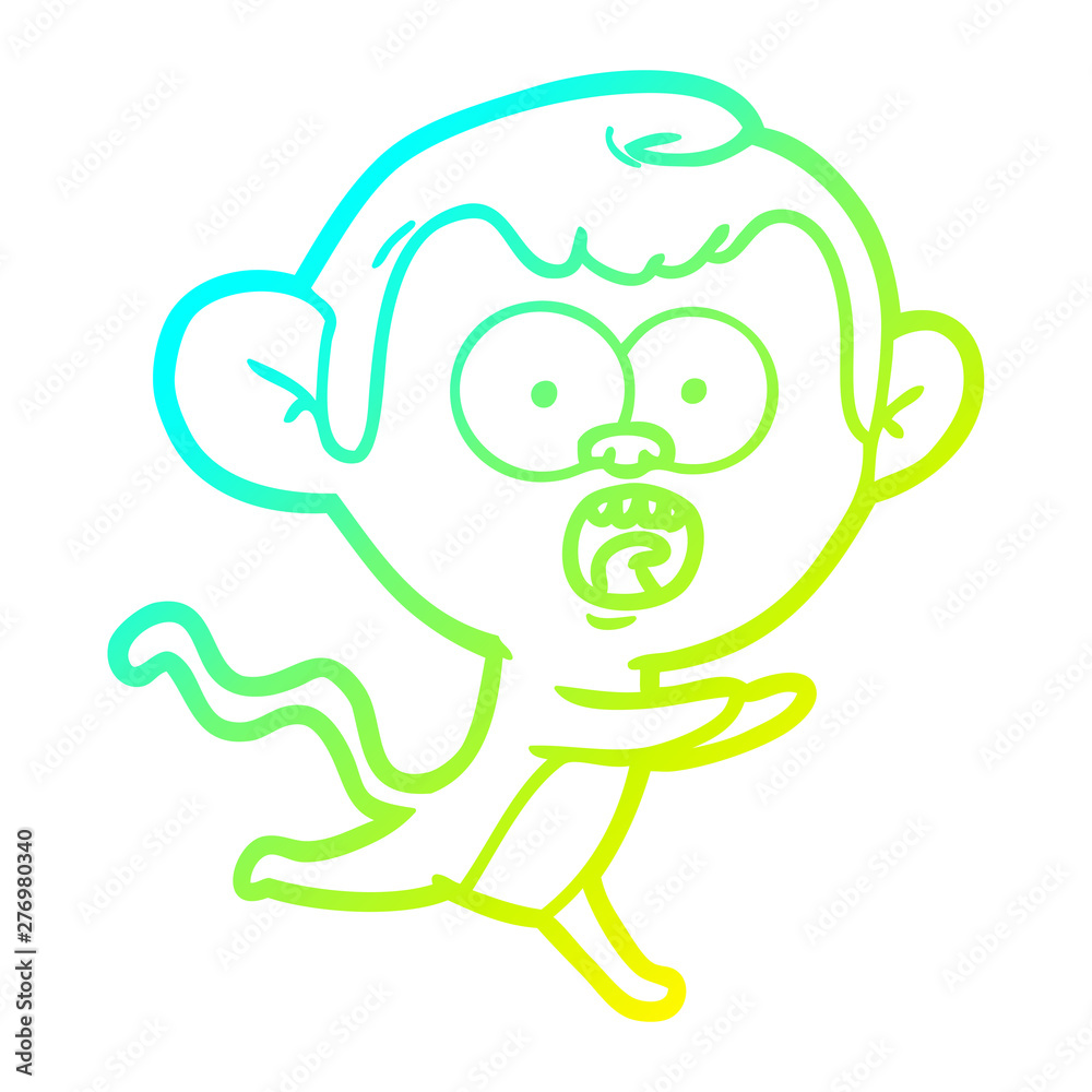 cold gradient line drawing cartoon shocked monkey cold gradient line drawing cartoon shocked monkey