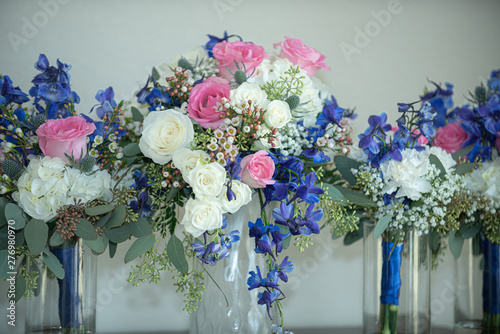 Beautifull Pink, Purple and White Bridal Bouquet close up