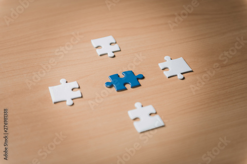 Summary of the blue and white puzzle business concept