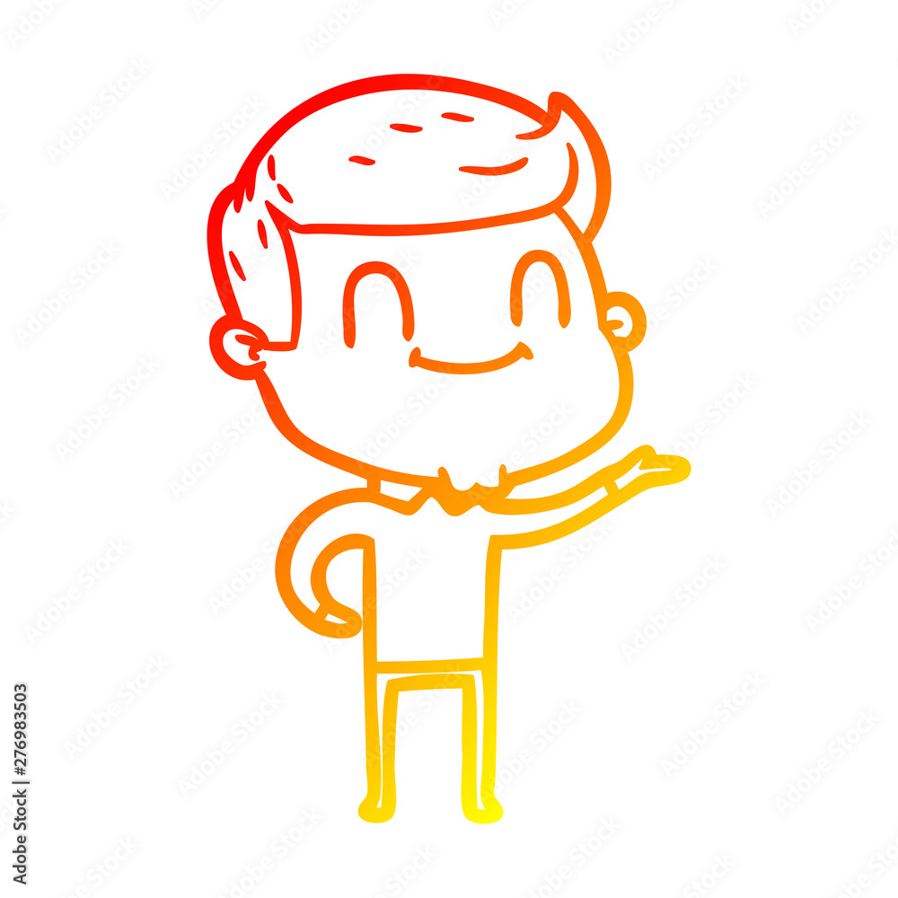 warm gradient line drawing cartoon friendly man warm gradient line drawing cartoon friendly man