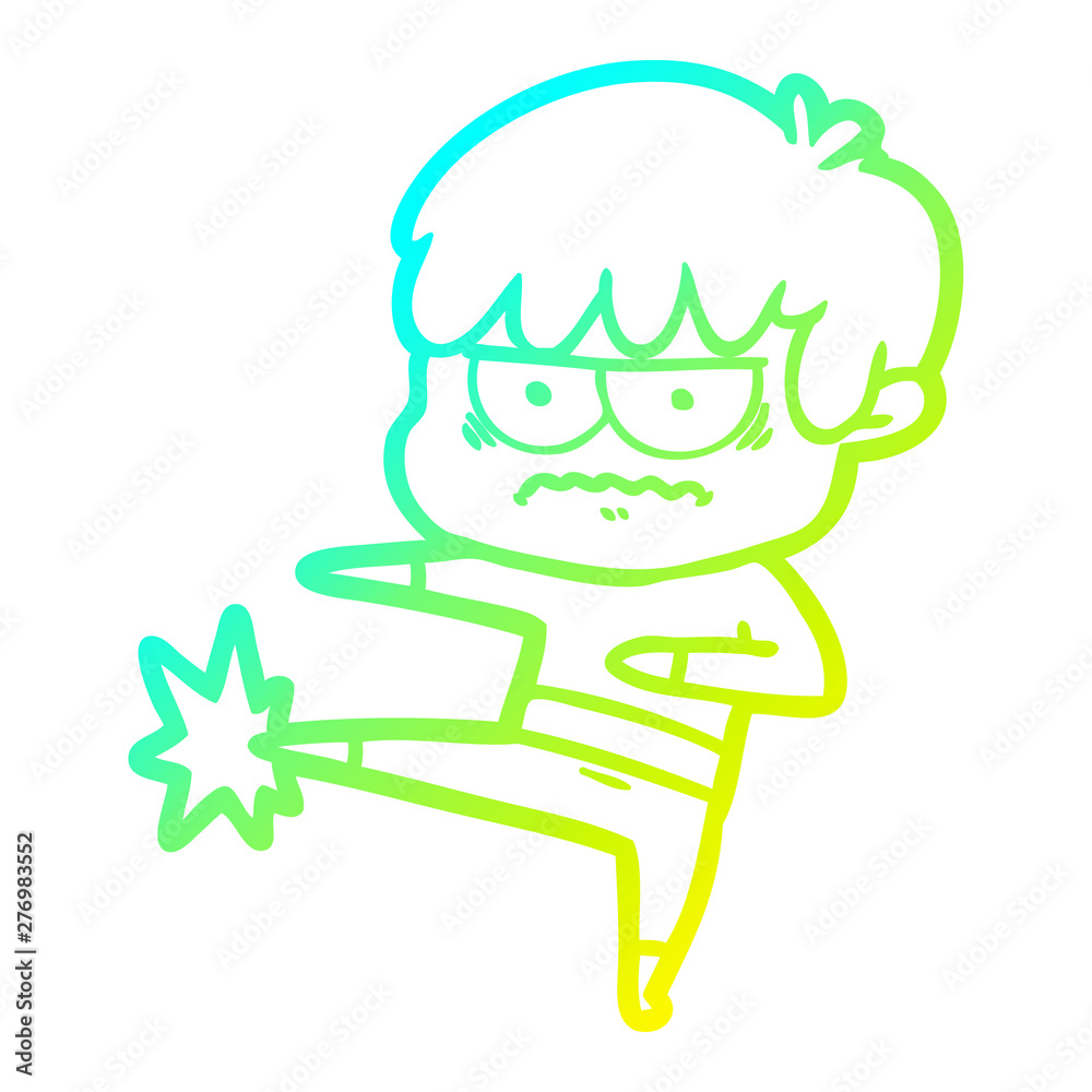 cold gradient line drawing annoyed cartoon boy cold gradient line drawing annoyed cartoon boy